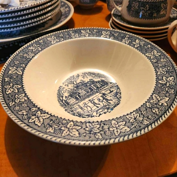 Homer Laughlin Shakespeare Country Blue Stratwood Collection Dinnerware Set - Picture 2 of 8